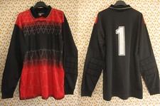 Maillot Uhlsport rouge noir Gardien But Goal Vintage Jersey #1 Porté - L