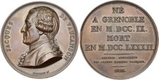 Medaille pour Jacques de Vaucanson, par Pingret, 1820 Paris en bronze SUP