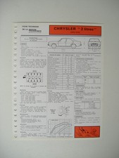 fiche technique RTA  CHRYSLER
