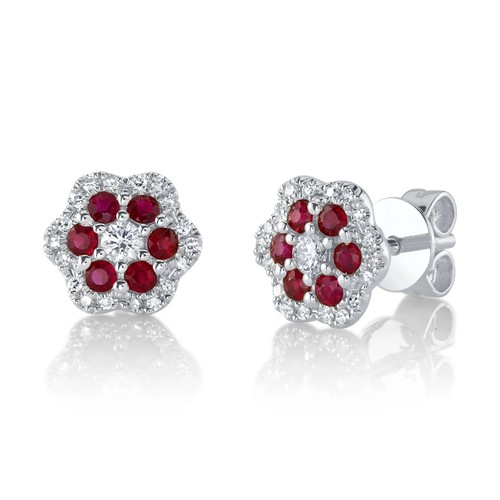14k blanc diamant rubis - 14k, or