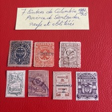 Timbres de Colombie. Santander. 1887-1905