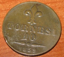 10 Tornesi 1859 Francesco II -