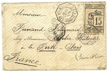 Diego Suarez 15c 1890 cover  Certificate BRUN