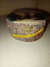 Boite à bijoux taillé dans tronc d'arbre, vintage