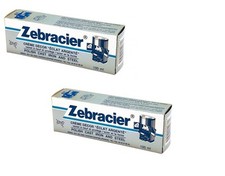 LOT DE 2 TUBES  ZEBRACIER pâte argentée Acier et Fonte