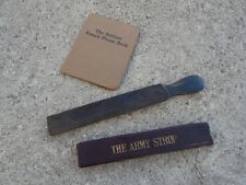 US 1917 Lot Aiguise Lame Rasoir The Army Strop + Livret French Phrase Book