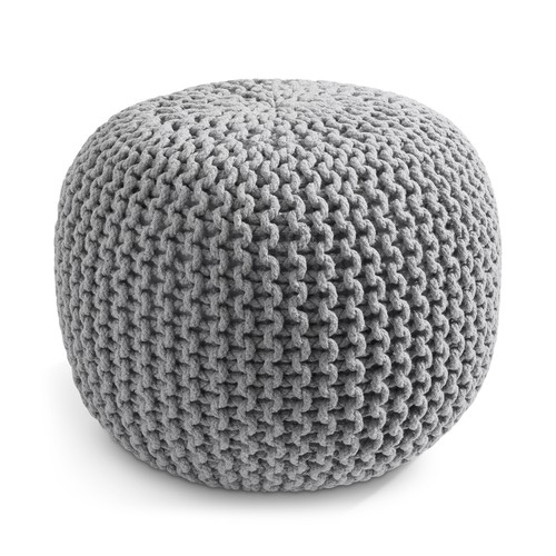Round cotton pouf - round, ottoman