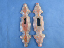 2 entrées de serrure bois Louis porte meuble Louis Philippe haut 14,9 cm ancien