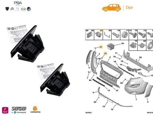 Agrafes clips fixation - x2,