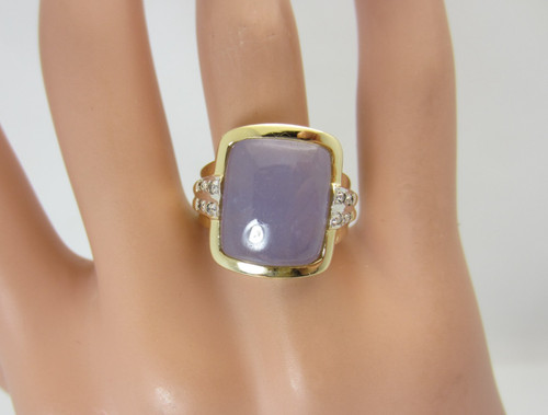 Bague cabochon jade lavande - jade,