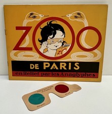 ZOO de Paris en relief par anaglyphes avec lunettes - 1930’s - TBE
