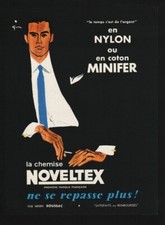 pub papier 1959 vêtement textile Chemise Noveltex tissu  BOUSSAC René GRUAU