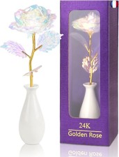 Rose Eternelle Or 24K Plaqué, Cadeau Maman Femme Petite Amie Mère Cadeau pour N