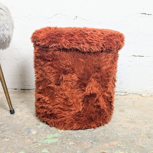 Pouf coffre moumoute vintage - pouf,