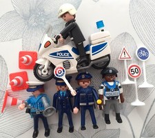 Lot de 5 POLICE DE LA ROUTE PLAYMOBIL avec MOTO