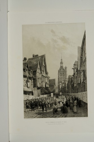 Lithographie originale eglise - lithographie,