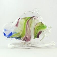 Presse-Papier POISSON Vintage, Verre MAURE VIEIL Mandelieu Glass 70' Paperweight