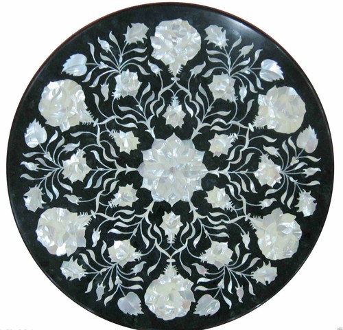 Black marble table - black,
