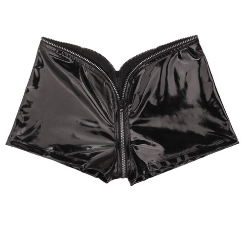 Femme simili cuir verni short - cuir,