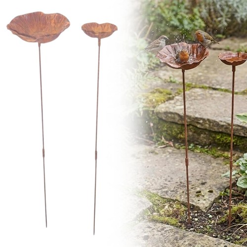 Bain oiseau jardin fer fleur - oiseau,