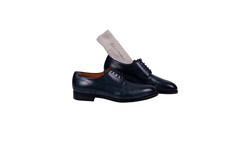 Santoni " Fatte A Mano En Italia " derby Affaires Chaussures Bleu Vieillie Cuir