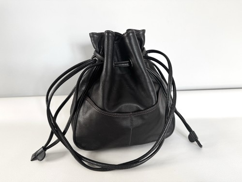 Sac seau cuir noir - cuir,