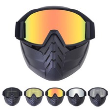 Masque Facial de Protection avec Lunettes Détachable pour Casque Moto Motocross
