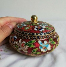 Pot à gingembre en émail cloisonné en relief, chine, rouge avec des fleurs