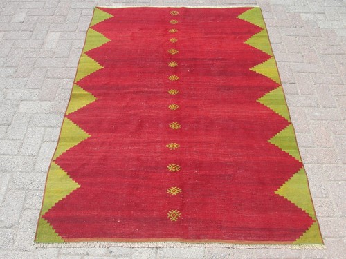 Tapis kilim vintage turc - , rouge