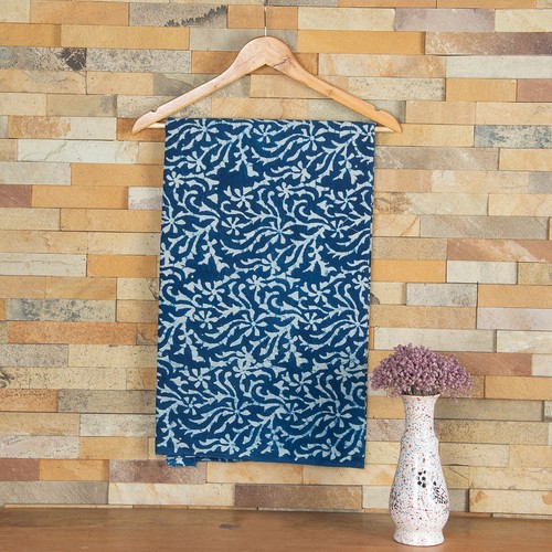 Tissu imprimé bloc indigo