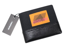 Portefeuille DIESEL Pour Homme Taille Unique Cuir Véritable Noir Bifold Logo