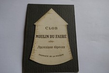 Maquette ancienne originale étiquette Vin CLOS MOULIN DU FAURE GRAVES