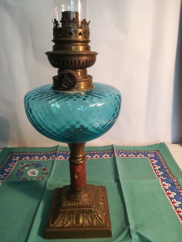 Lampe petrole reservoir bleu - lampe,