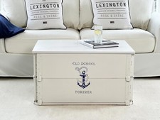 Table Basse Blanc Coffre Bois