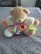 Doudou ours patapouf rose blanc vert fleurs escargot Kaloo - 