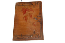 liseuse,couverture de livre en cuir ancien art nouveau