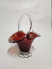 PETIT PANIER EN VERRE RUBIS