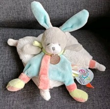 1736?Doudou Et Compagnie Lapin Amande Blanc Gris Tatoo Rose Bleu Vert 