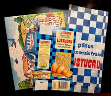 Rare Lot ancien Sac publicitaire + Puzzle + Boite Pâte Lustucru Années 1970