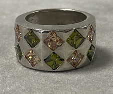 Bague argent Péridot citrine