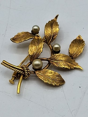 Broche vintage feuilles - -,