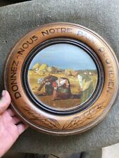 assiette decorative Huile Sur bois signé Donnez Nous Notre Pain Quotidien