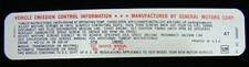 1970 GM Émissions Décalque