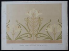 PEINTURE D' ART NOUVEAU Mulier 13 / Le LYS Jugendstil 1900 no Mucha 