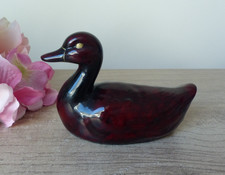 Figurine canard laqué noir et