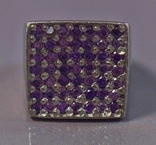 Ancienne bague argent améthyste bague chevalière argent massif T53 ring silver