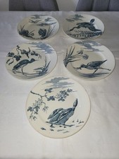 5 assiettes plates en faïence Keller & Guerin Lunèville 19°siècle