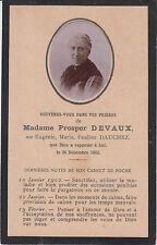 § Memento Mme Prosper DEVAUX née Eugénie-Marie-Pauline DAUCHEZ 1902 §