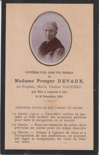 Memento mme prosper - prosper, devaux