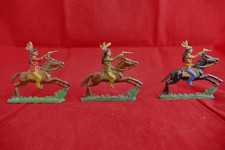 Soldat Demi ronde bosse 3 Indiens à cheval avec pistolet - Native american